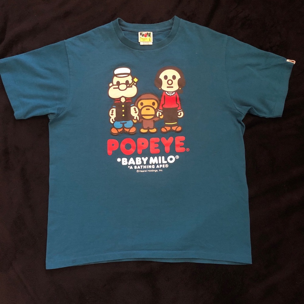 A Bathing Ape x Popeye College 2 Tee (Navy)